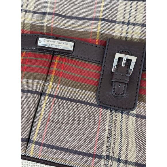 Etienne Aigner Preppy Plaid Shoulder Bag, Purse, Lots pockets, Exc Cond. - Picture 9 of 10